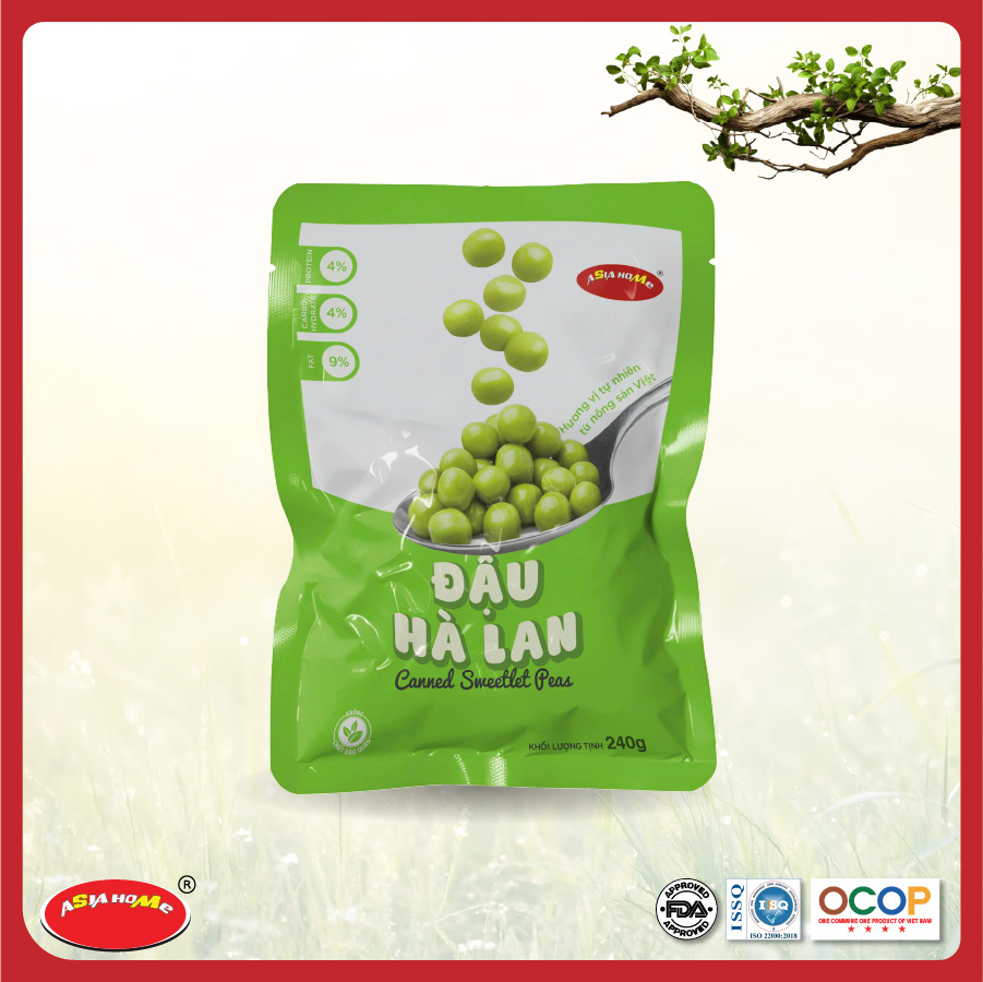 Đậu Hà Lan nguyên hạt ăn ngay hoặc chế biến ASIA HOME FOODS Giữ trọn vị tươi ngon từ tự nhiên