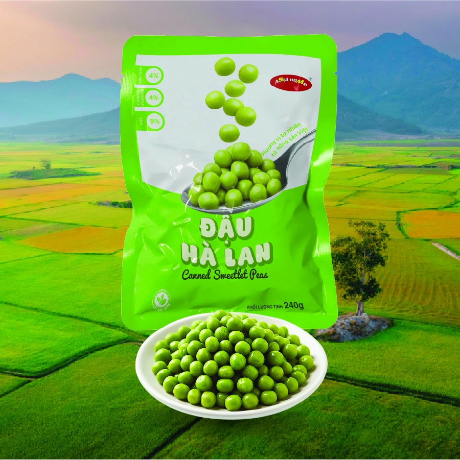 Đậu Hà Lan nguyên hạt ăn ngay hoặc chế biến ASIA HOME FOODS Giữ trọn vị tươi ngon từ tự nhiên