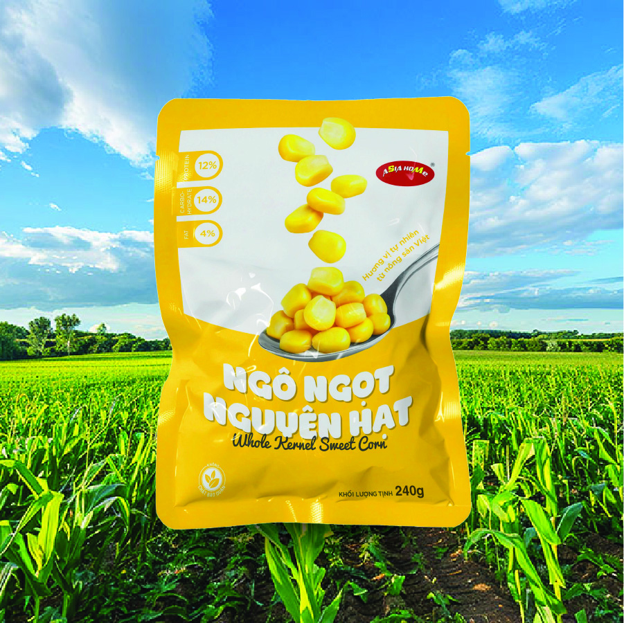 Ngô ngọt nguyên hạt ăn ngay hoặc chế biến ASIA HOME FOODS Giữ trọn vị tươi ngon từ tự nhiên