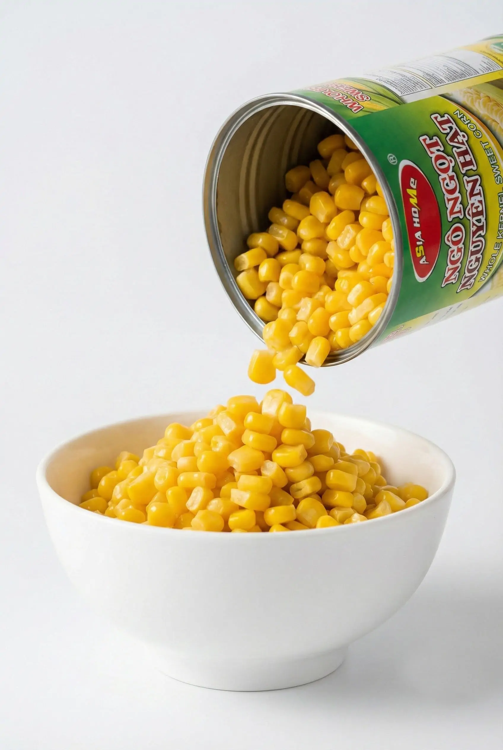 Ngô ngọt nguyên hạt lon 450g ASIA HOME tiện lợi, giữ trọn vị ngọt tự nhiên, hạt giòn đẹp, dùng ăn liền hoặc chế biến nhanh cho bữa ăn hiện đại và healthy.