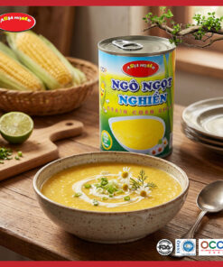 Ngô ngọt nguyên cám lon 450g ASIA HOME giữ trọn lớp cám giàu chất xơ, vị ngọt tự nhiên, tiện lợi ăn liền hoặc chế biến, phù hợp chế độ ăn lành mạnh.