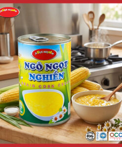 Ngô ngọt nguyên cám lon 450g ASIA HOME giữ trọn lớp cám giàu chất xơ, vị ngọt tự nhiên, tiện lợi ăn liền hoặc chế biến, phù hợp chế độ ăn lành mạnh.