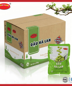 Thùng 24 gói đậu hà lan ASIA HOME tiện lợi, đậu nguyên hạt giữ vị ngọt tự nhiên, dễ dùng trực tiếp hoặc chế biến nhanh nhiều món ăn, phù hợp cho bữa ăn healthy hằng ngày của gia đình