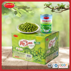 Thùng 24 lon đậu hà lan ASIA HOME – đậu nguyên hạt tiện lợi, màu xanh tự nhiên, vị ngọt nhẹ, phù hợp bếp gia đình, nhà hàng và mô hình F&B theo xu hướng ăn uống lành mạnh.