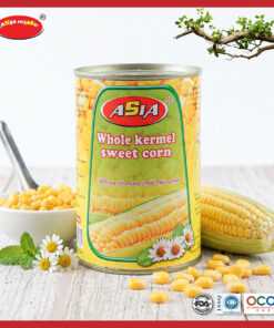 Ngô ngọt nguyên hạt ASIA 450g đóng hộp, hạt vàng giòn ngọt tự nhiên