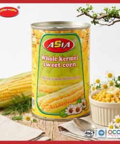 Ngô ngọt nguyên hạt ASIA 450g đóng hộp, hạt vàng giòn ngọt tự nhiên