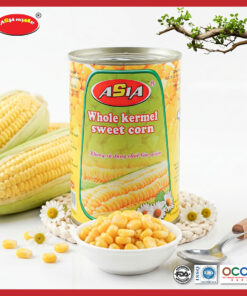 Ngô ngọt nguyên hạt ASIA 450g đóng hộp, hạt vàng giòn ngọt tự nhiên