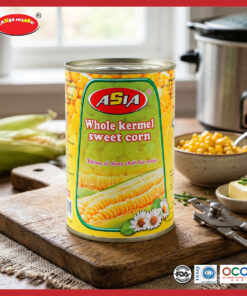 Ngô ngọt nguyên hạt ASIA 450g đóng hộp, hạt vàng giòn ngọt tự nhiên