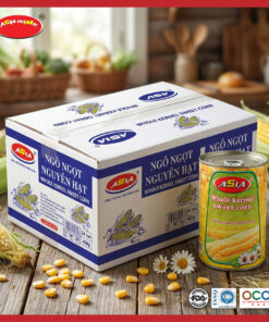 Ngô ngọt nguyên hạt ASIA đóng hộp 450g hạt vàng giòn ngọt tự nhiên