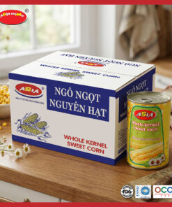 Ngô ngọt nguyên hạt ASIA đóng hộp 450g hạt vàng giòn ngọt tự nhiên